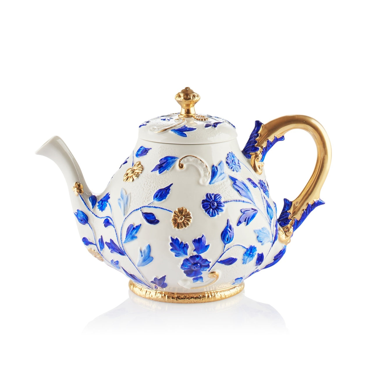 Taormina Blue &amp; Gold Tea Pot 