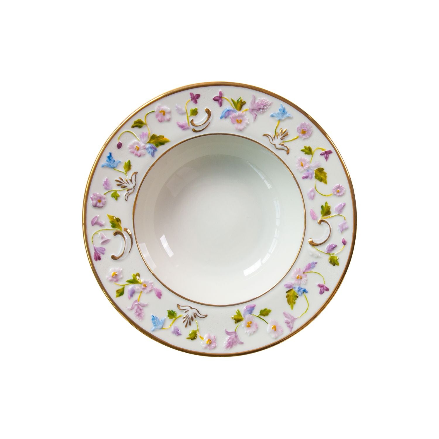 Taormina Multicolor & Gold Rim Soup Plate