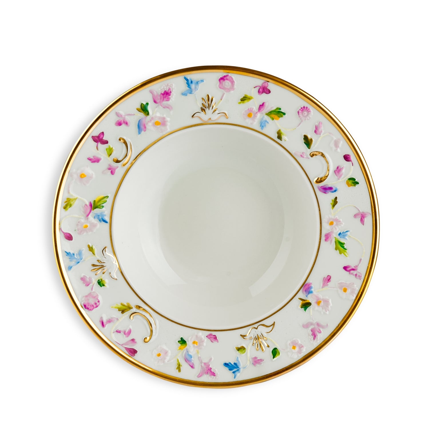Taormina Multicolor & Gold Rim Soup Plate