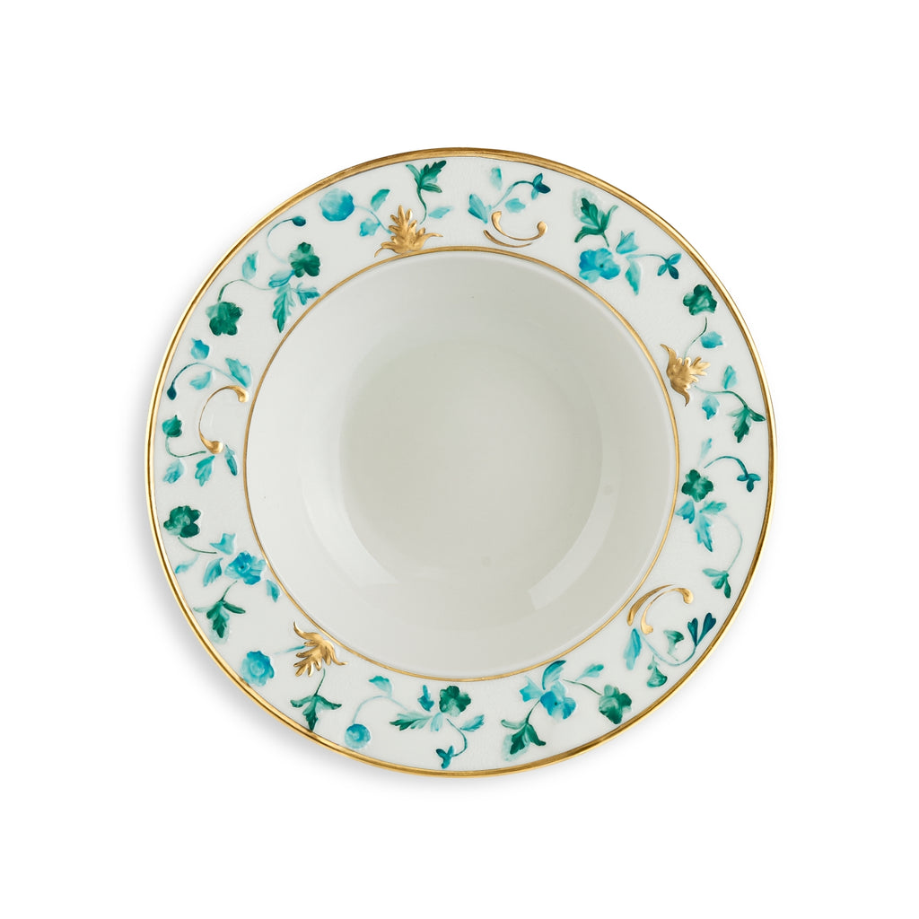 Taormina Turquoise & Gold Rim Soup Plate
