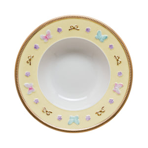 Butterfly Yellow Rim Soup Plate