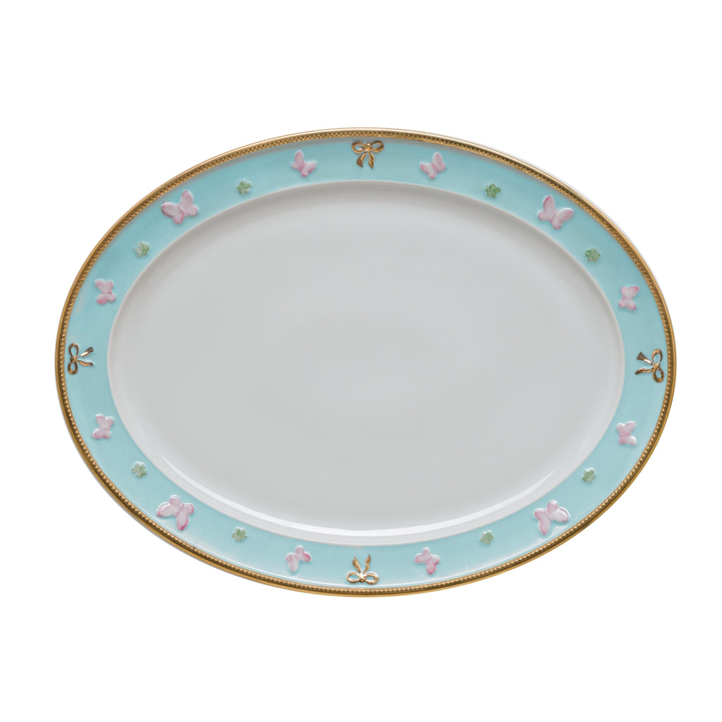 Butterfly Aquamarine Oval Dish