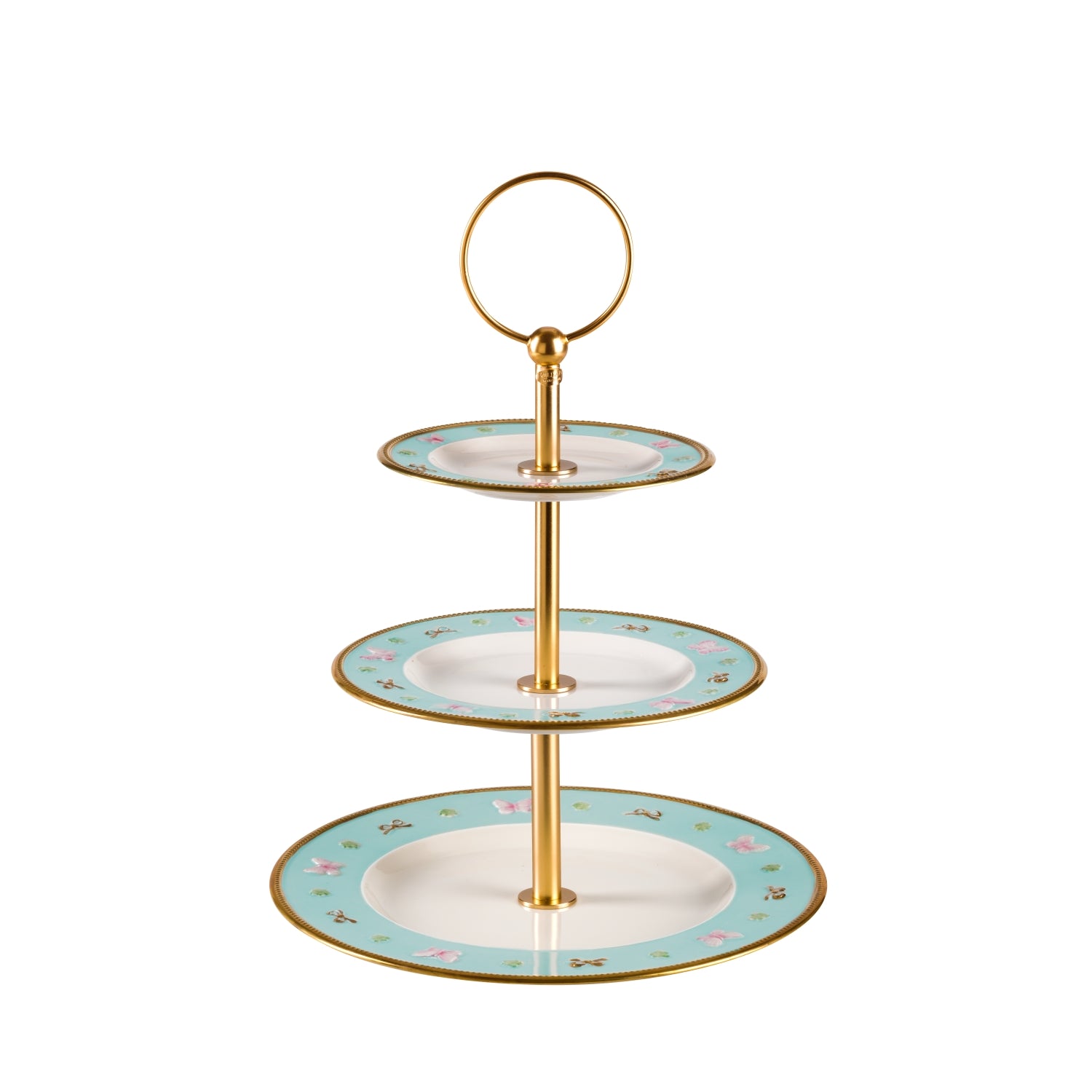 Butterfly Aquamarine 3 Tier Cake Stand