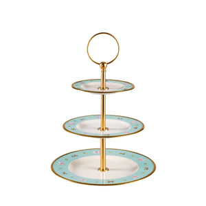 Butterfly Aquamarine 3 Tier Cake Stand