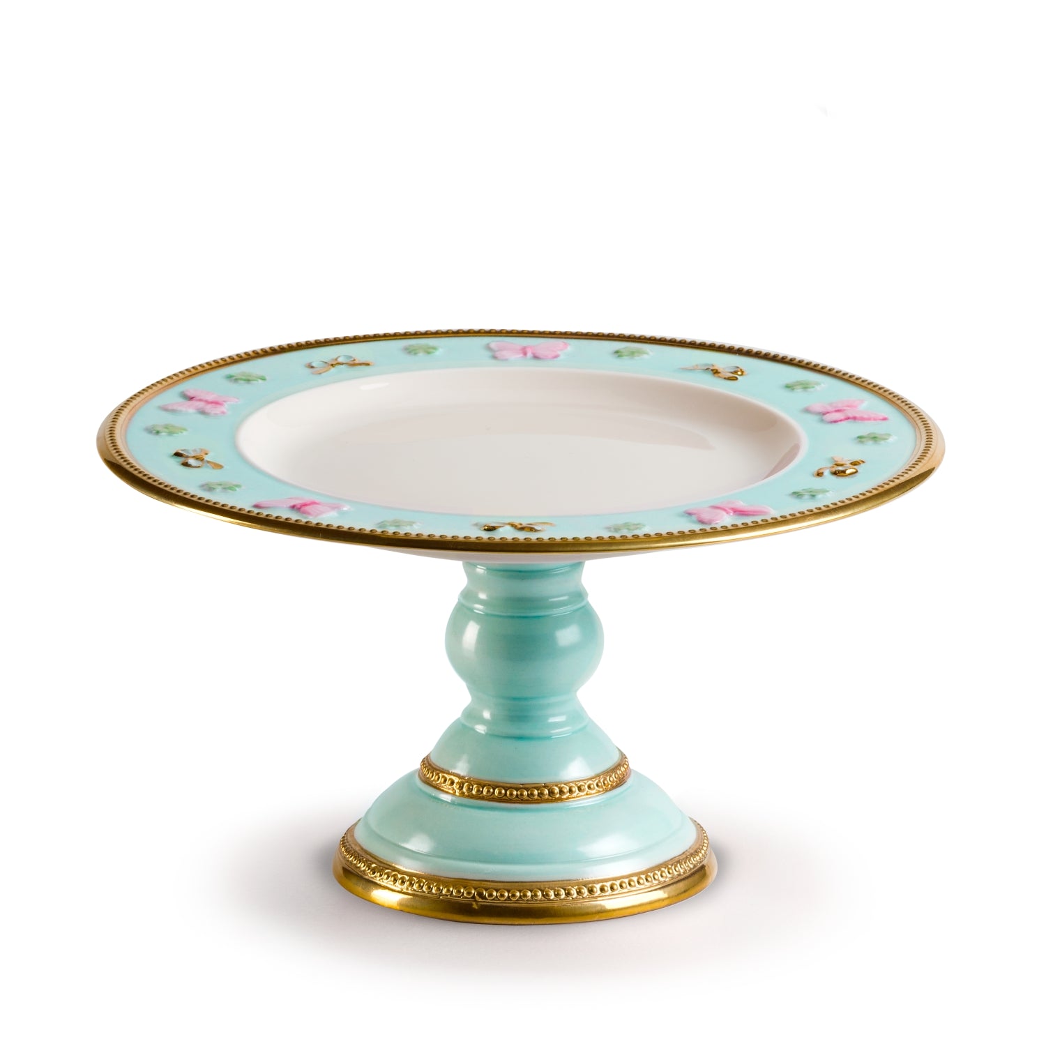 Butterfly Aquamarine Small Footed Cake Stand