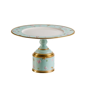 Butterfly Aquamarine Large Footed Cake Stand Ø 32 Cm
