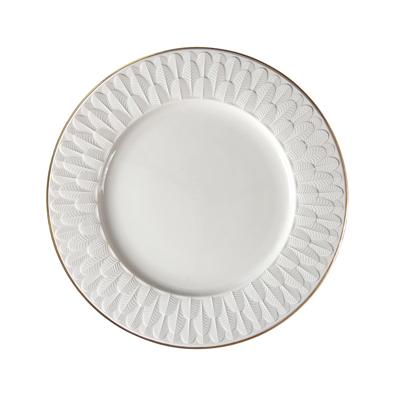 Peacock White & Gold Lay Plate