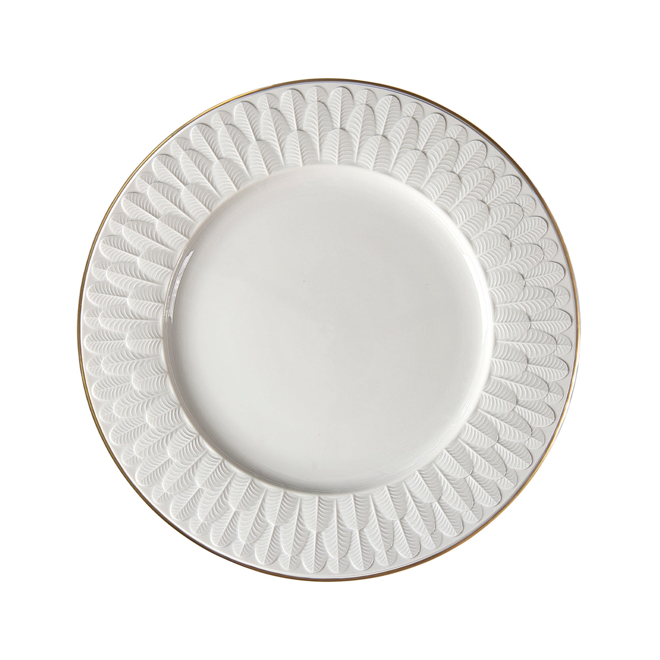 Peacock White &amp; Gold Lay Plate 