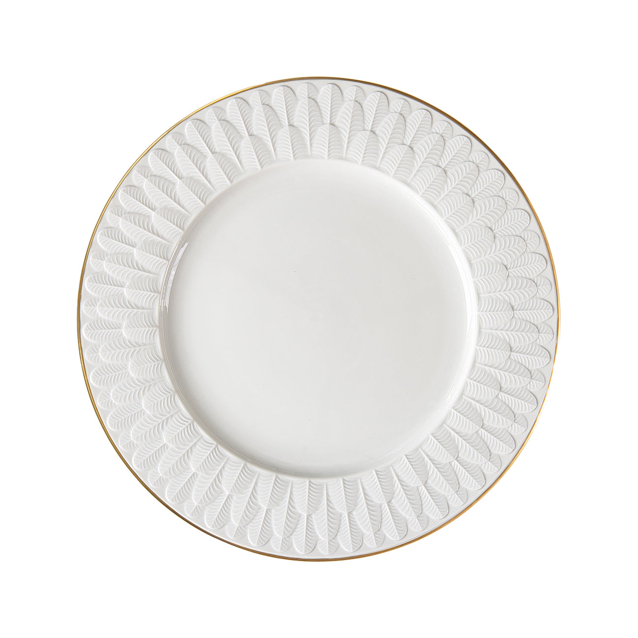 Peacock White &amp; Gold Lay Plate 