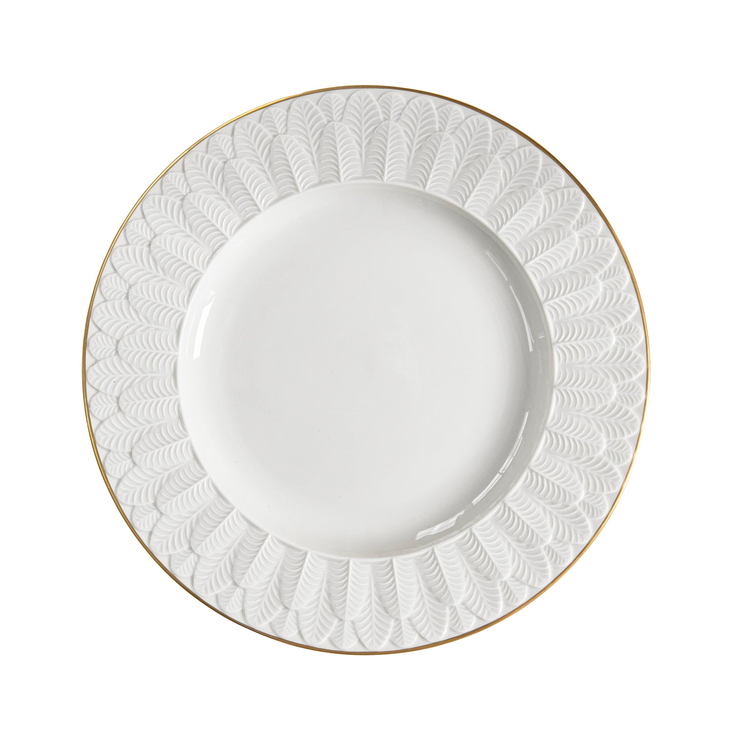 Peacock White & Gold Dinner Plate