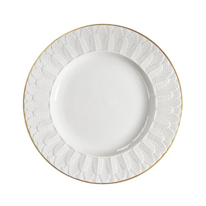 Peacock White & Gold Dinner Plate