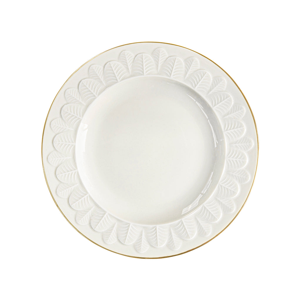 Peacock White & Gold Dessert Plate