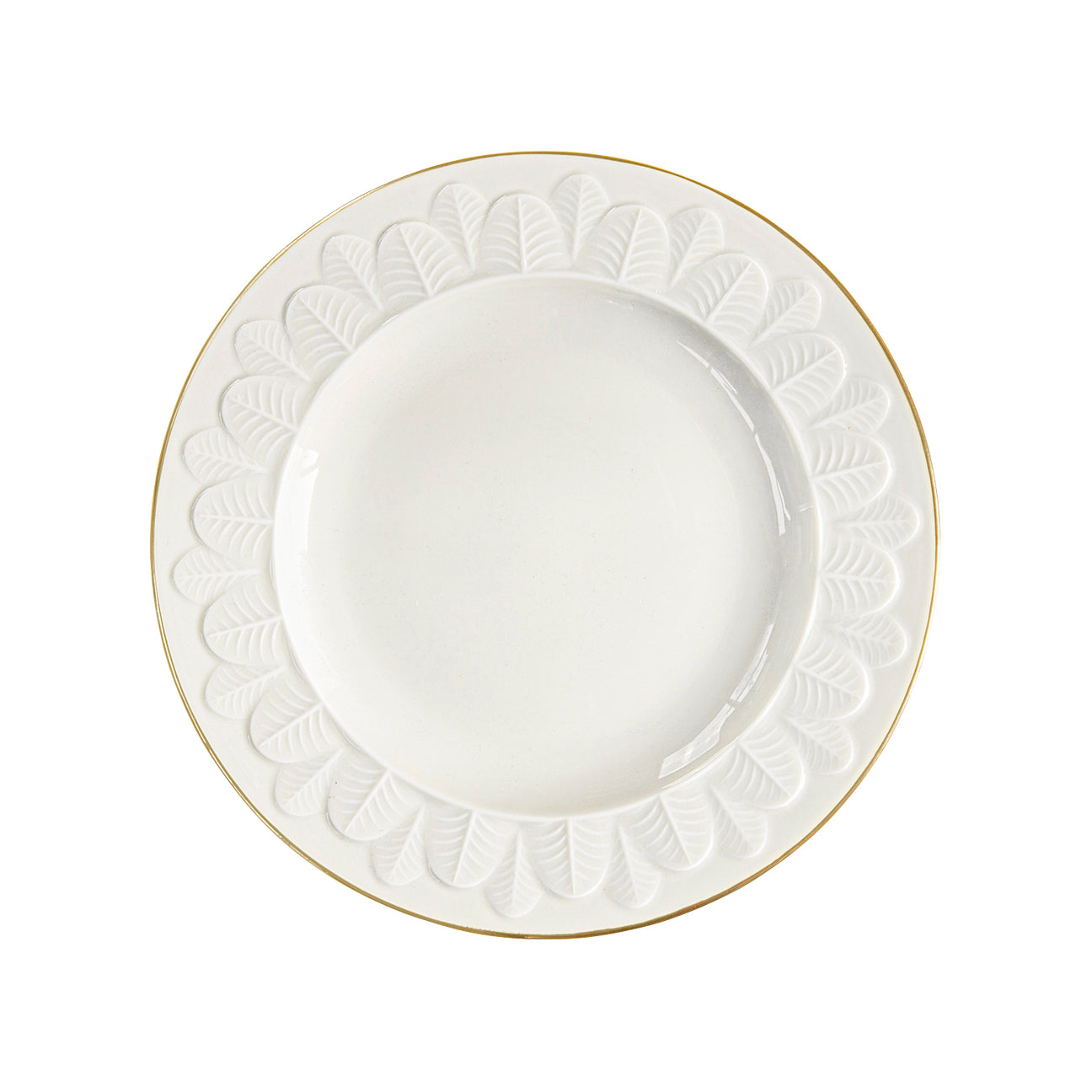 Peacock White &amp; Gold Dessert Plate 