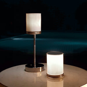 London Rechargeable Table Lamp - White & Gold