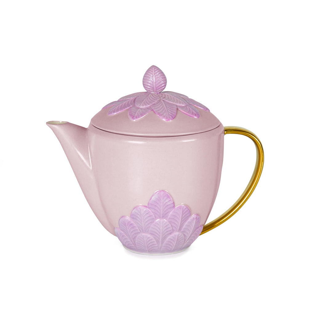 Peacock Lilac & Gold Teapot