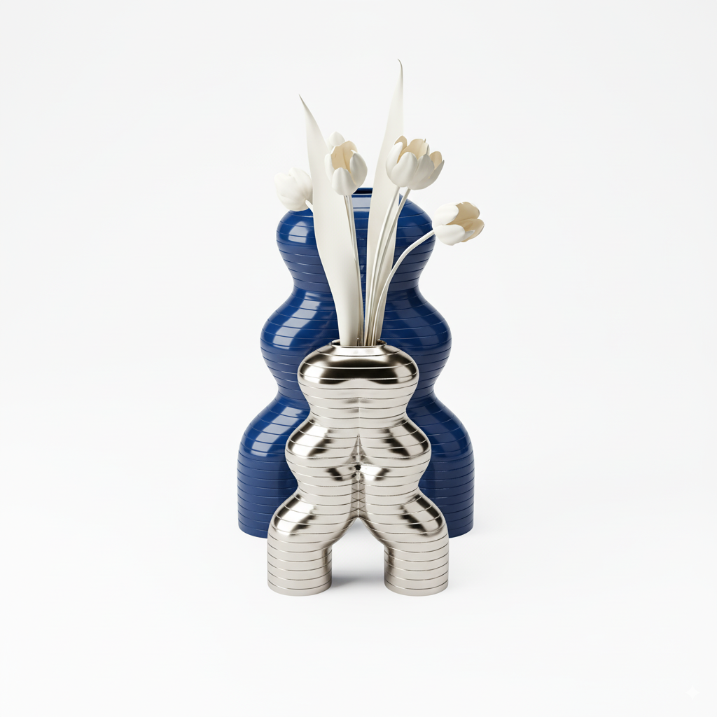 Let&#39;S Dance By Elena Trevisan Large Vase  - Blue 