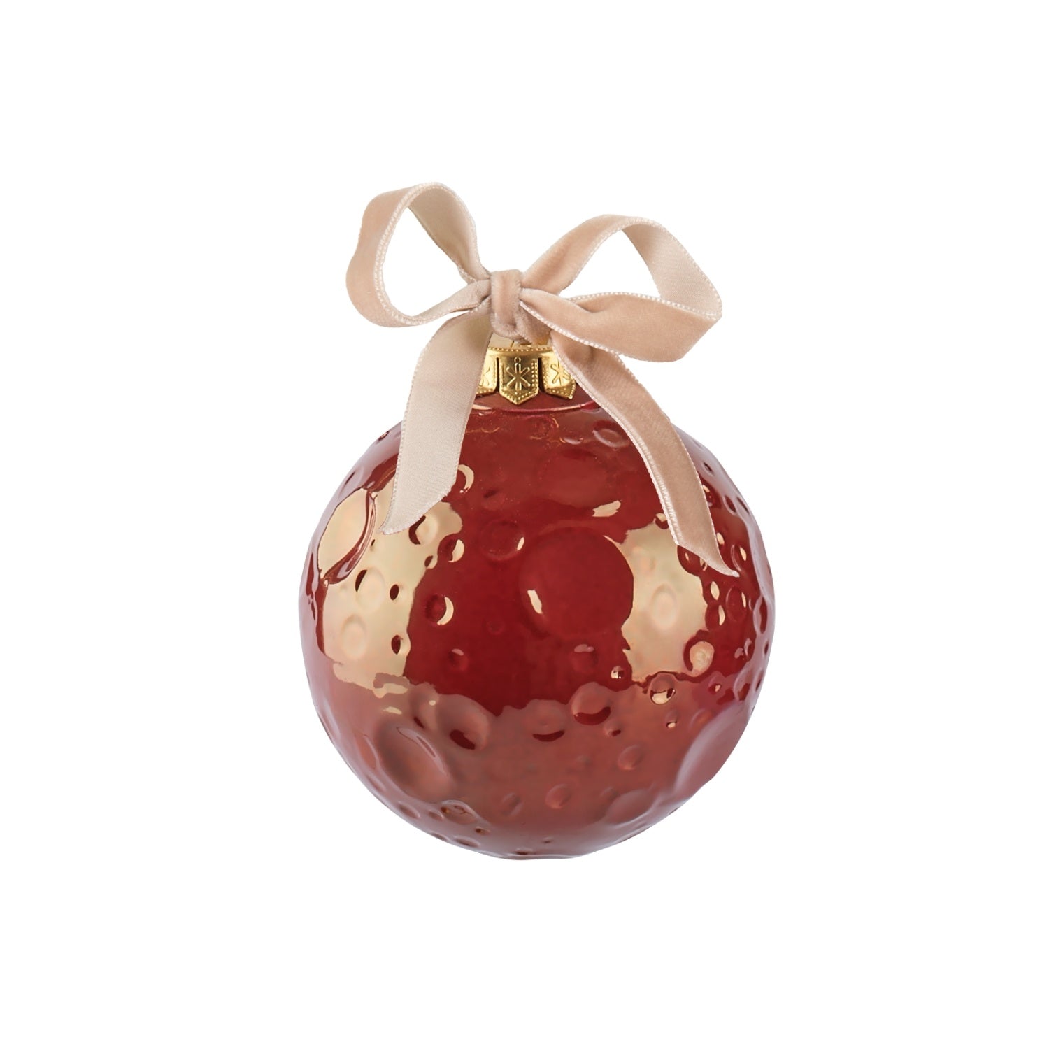 Moon Christmas Bauble - Pearly Red