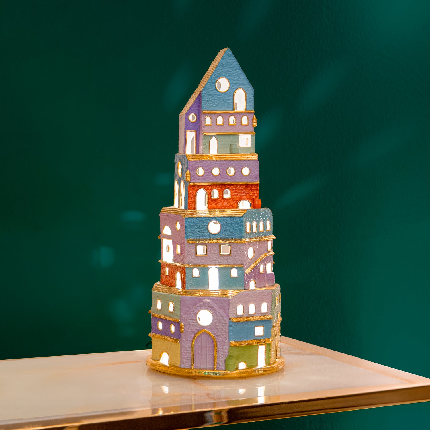 Dream House Table Lamp - Multicolor & Gold