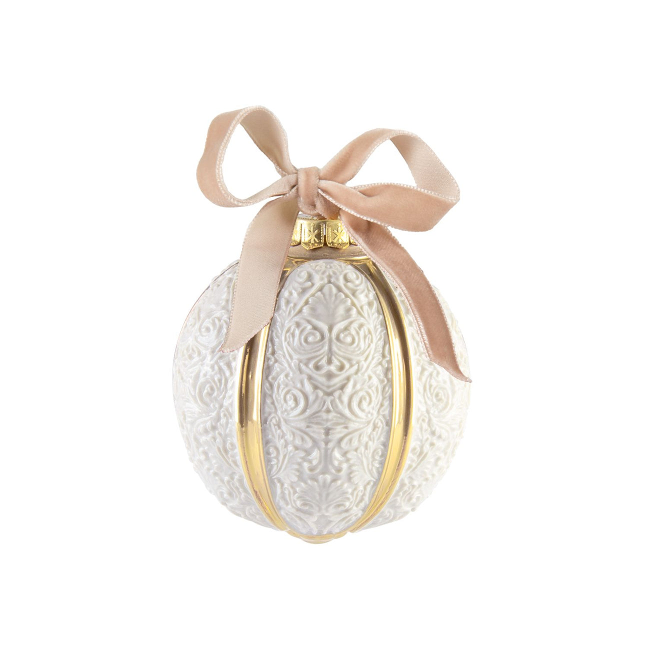 Amour Christmas Bauble - White &amp; Gold 
