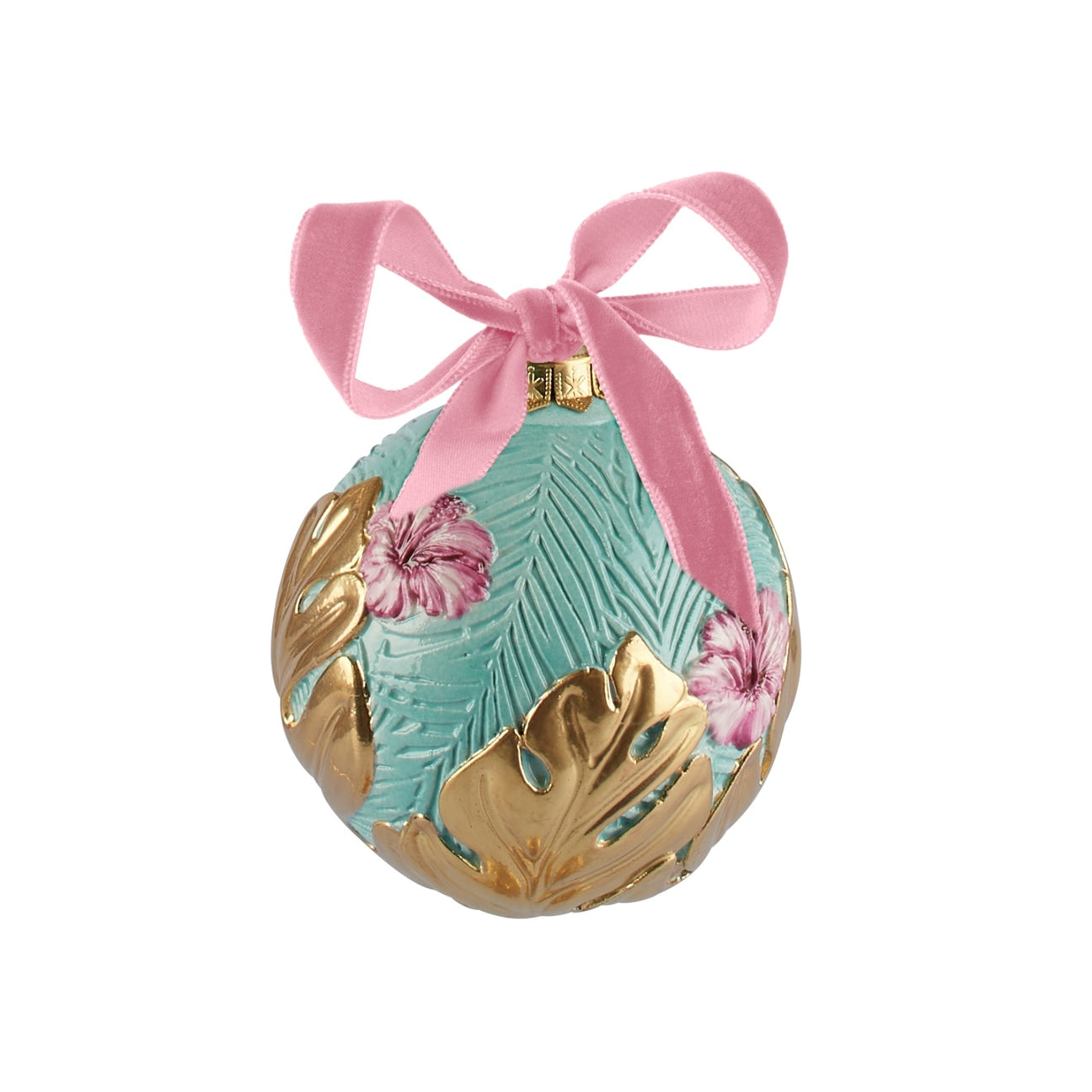 Acapulco Christmas Bauble - Aquamarine &amp; Gold 