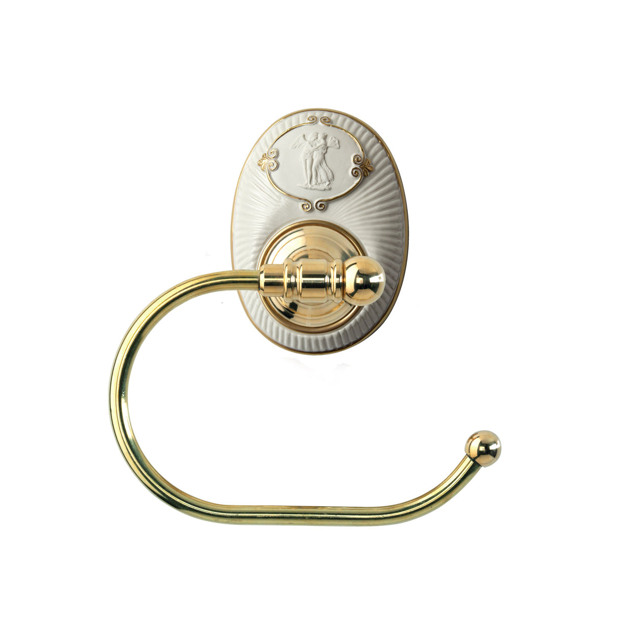 Amalfi Toilet Paper Holder - White &amp; Gold 