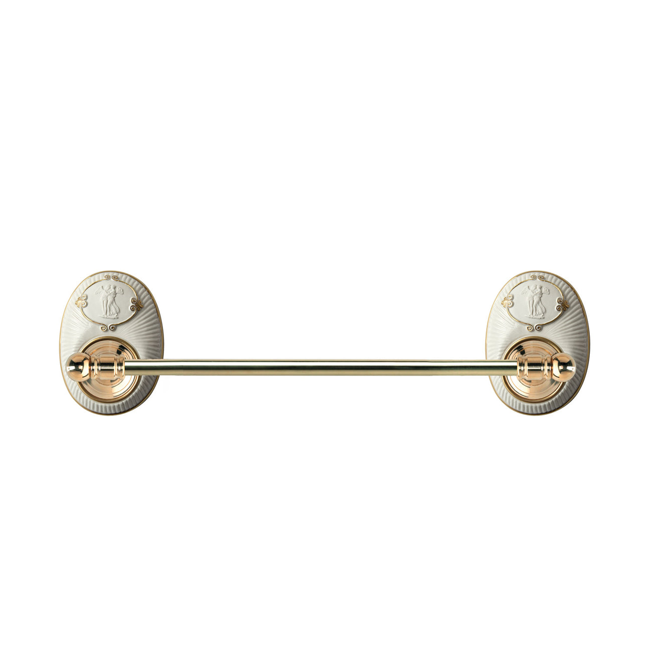 Amalfi Small Towel Rail - White &amp; Gold 