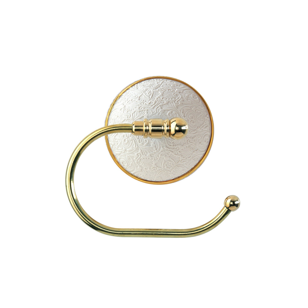 Amour Toilet Paper Holder - White & Gold