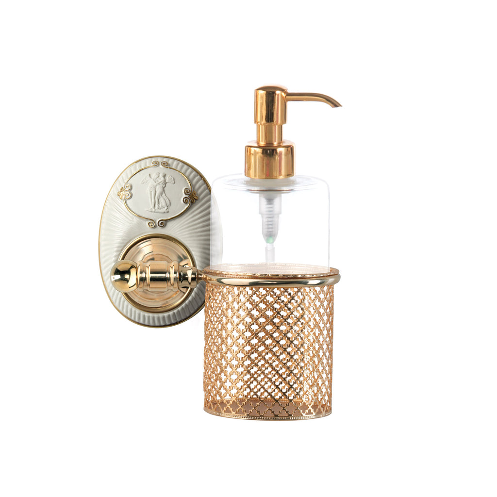 Amalfi Soap Dispenser Holder - White & Gold