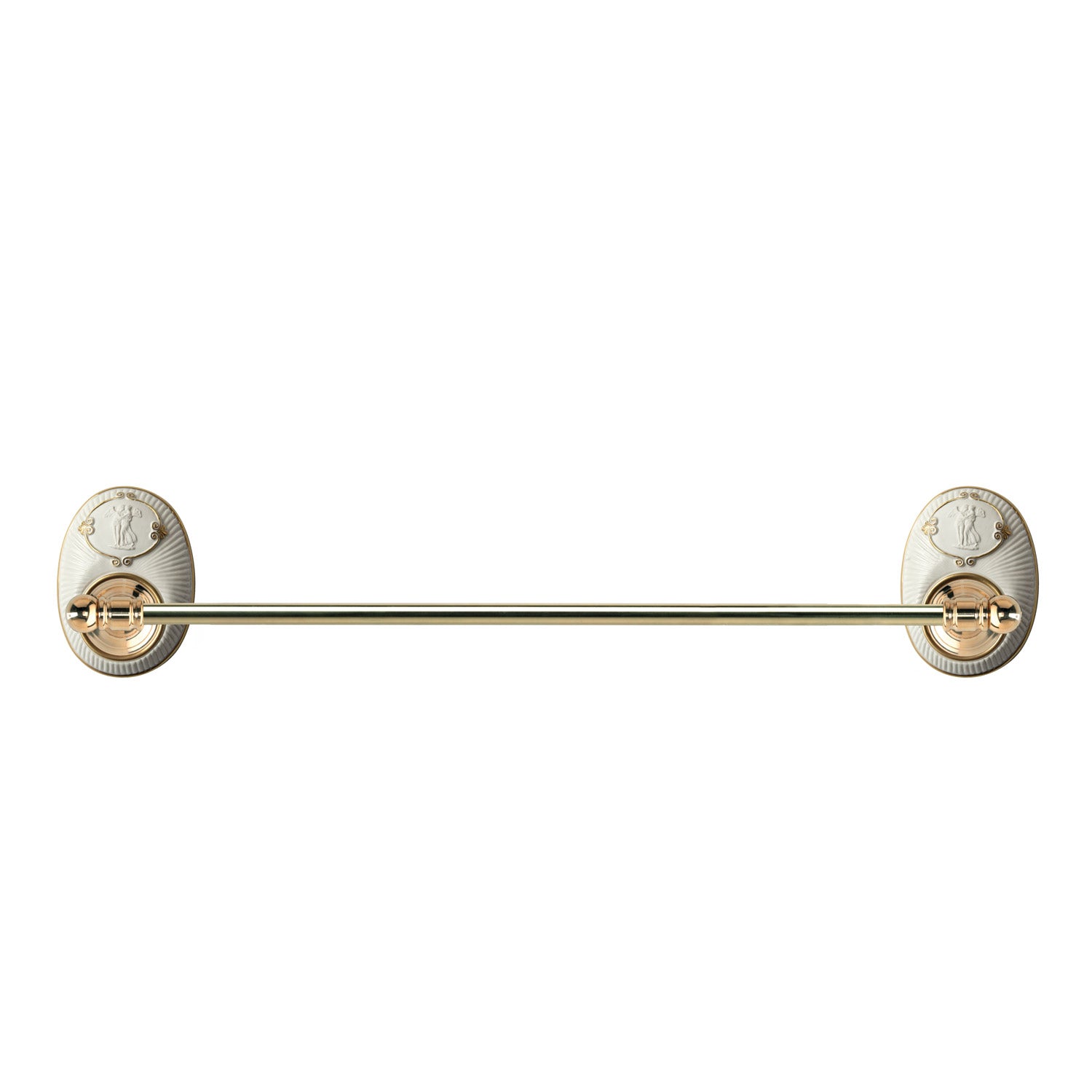 Amalfi Large Towel Rail - White & Gold