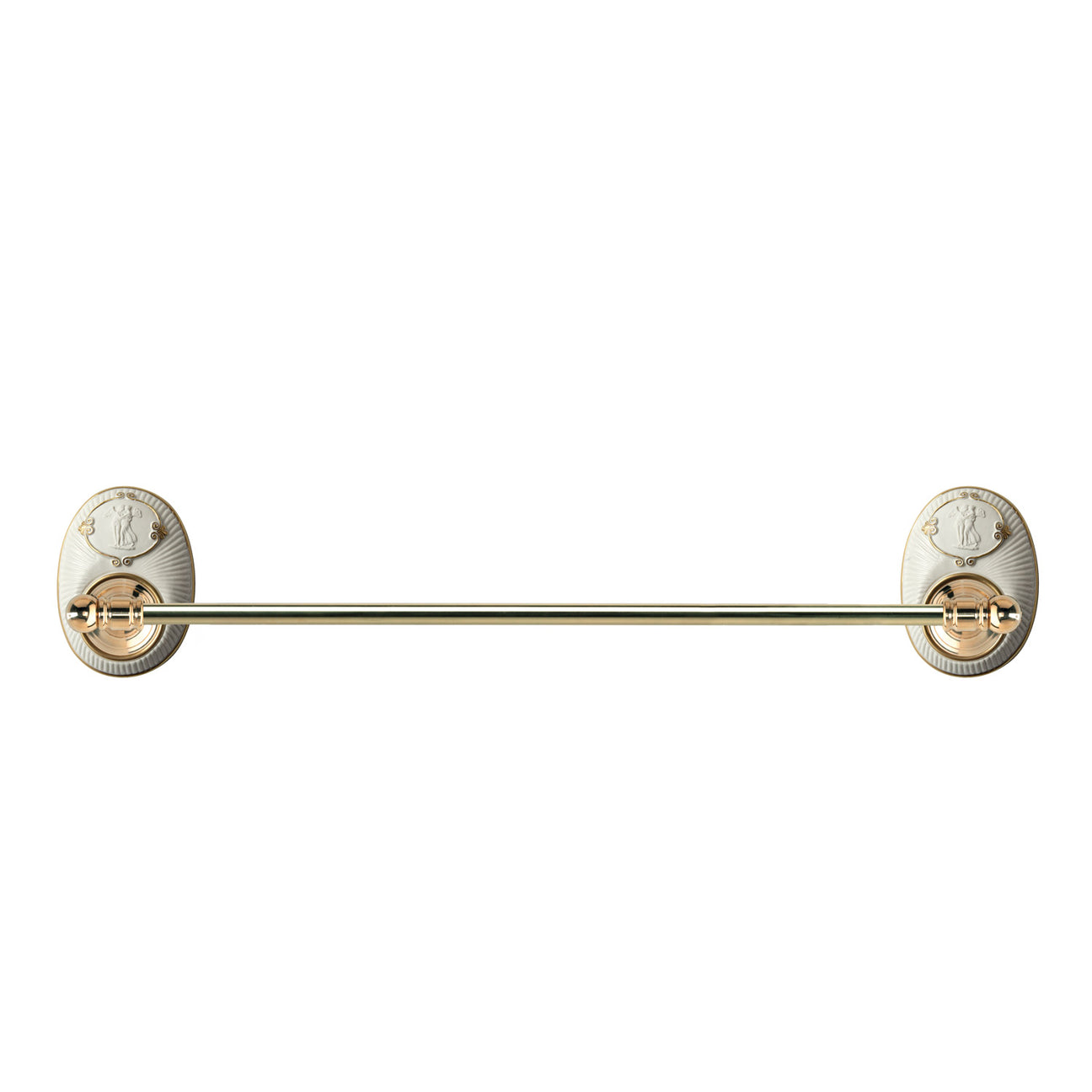 Amalfi Large Towel Rail - White &amp; Gold 