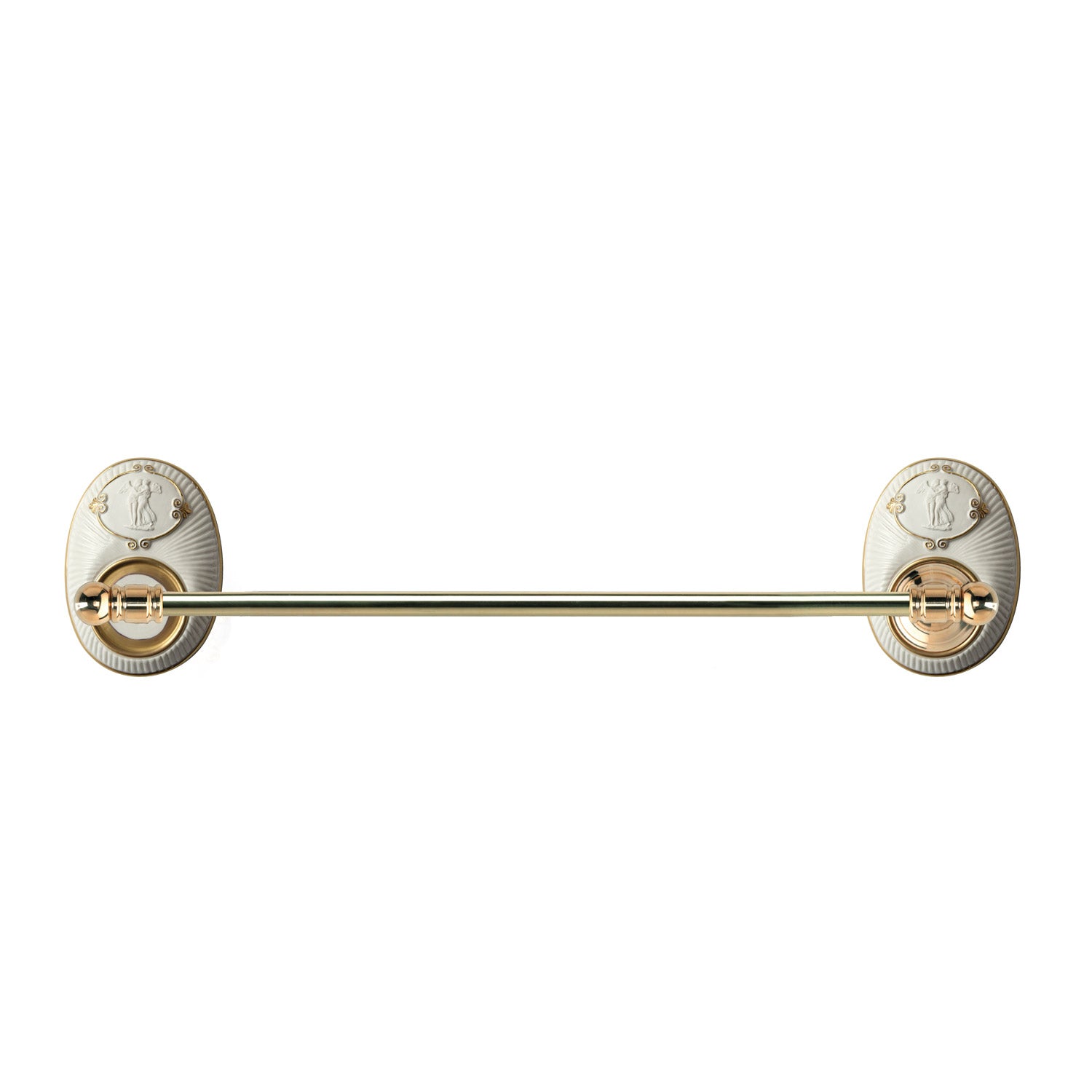 Amalfi Medium Towel Rail - White & Gold