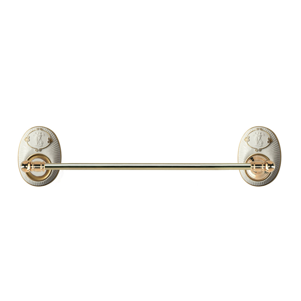 Amalfi Medium Towel Rail - White & Gold