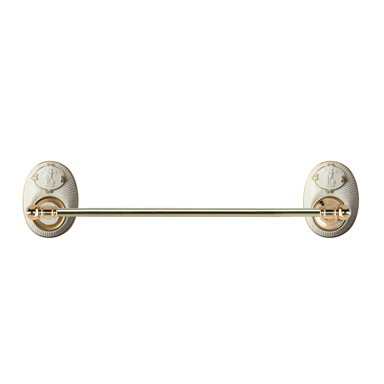 Amalfi Medium Towel Rail - White &amp; Gold 