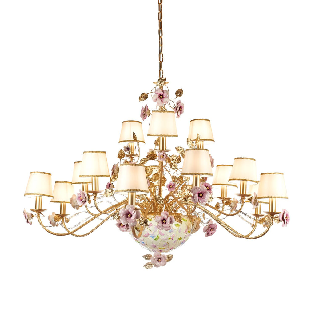 Taormina Multicolor & Gold 15 Lights Chandelier