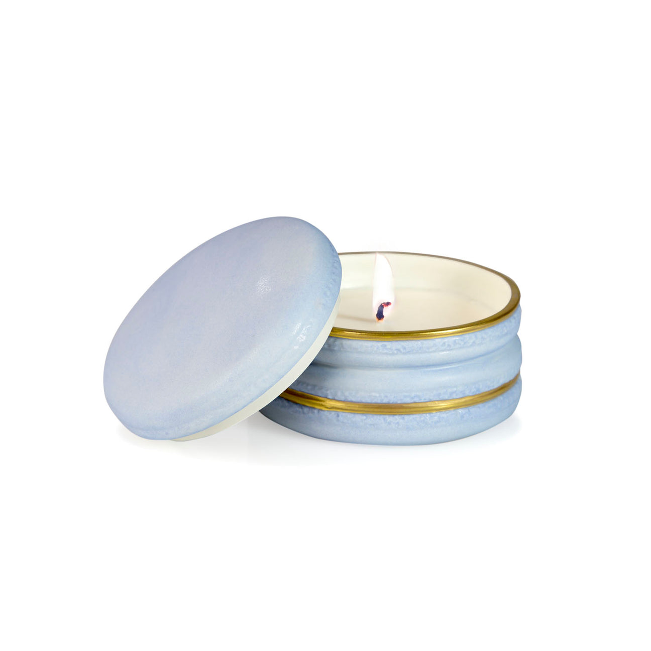 Chantilly Macarons Scented Candle - Blue &amp; Gold 
