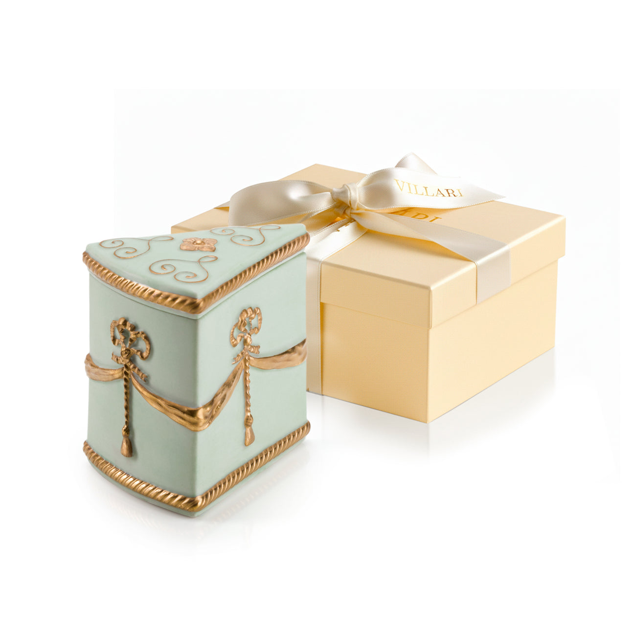 Cake Scented Candle  - Spring Green &amp; Gold 