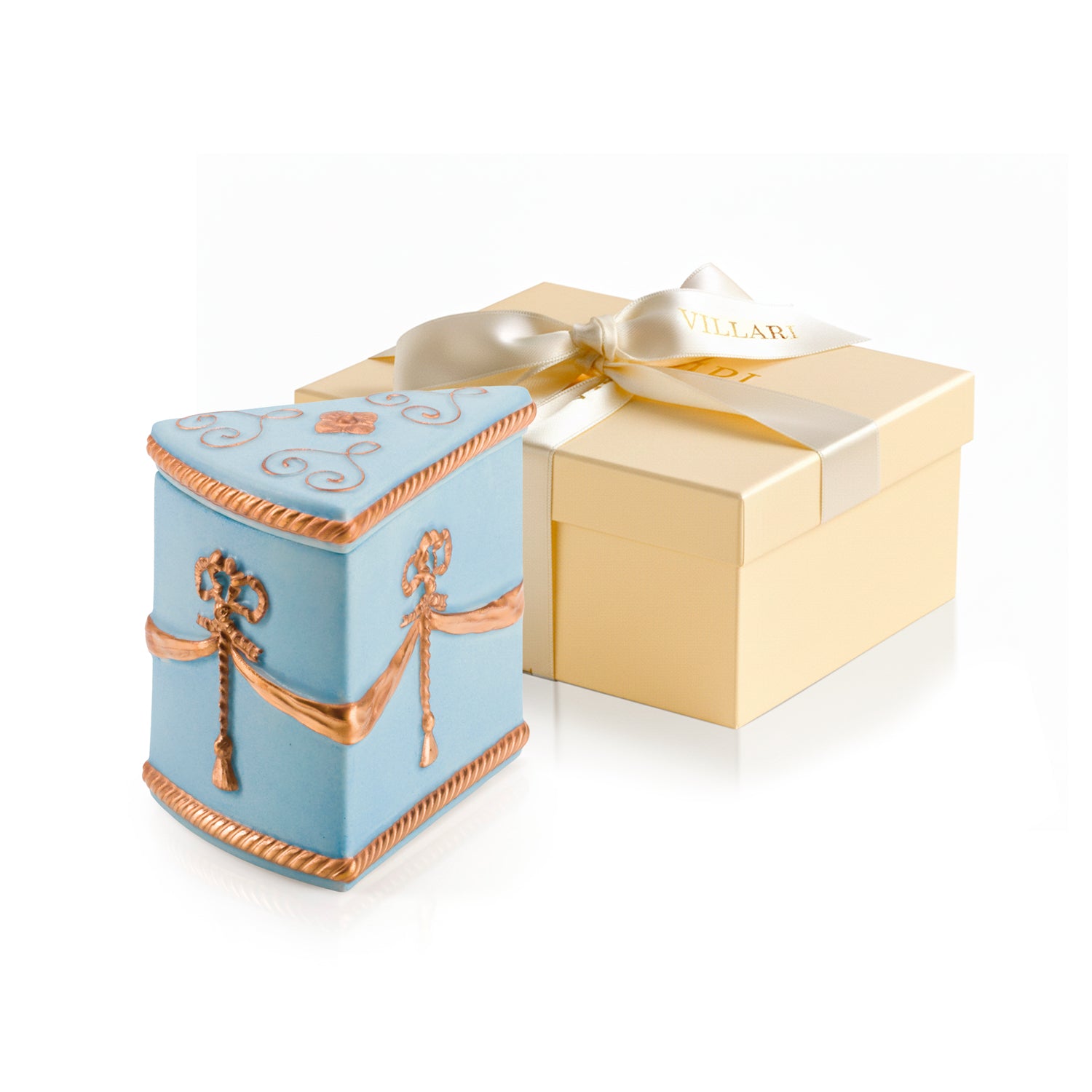 Cake Scented Candle  - Baby Blue & Gold