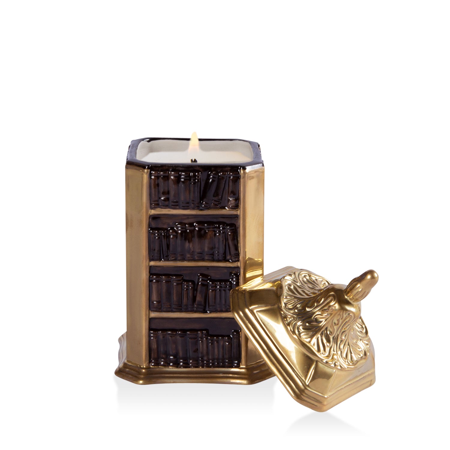 Library Scented Candle - Brown & Gold