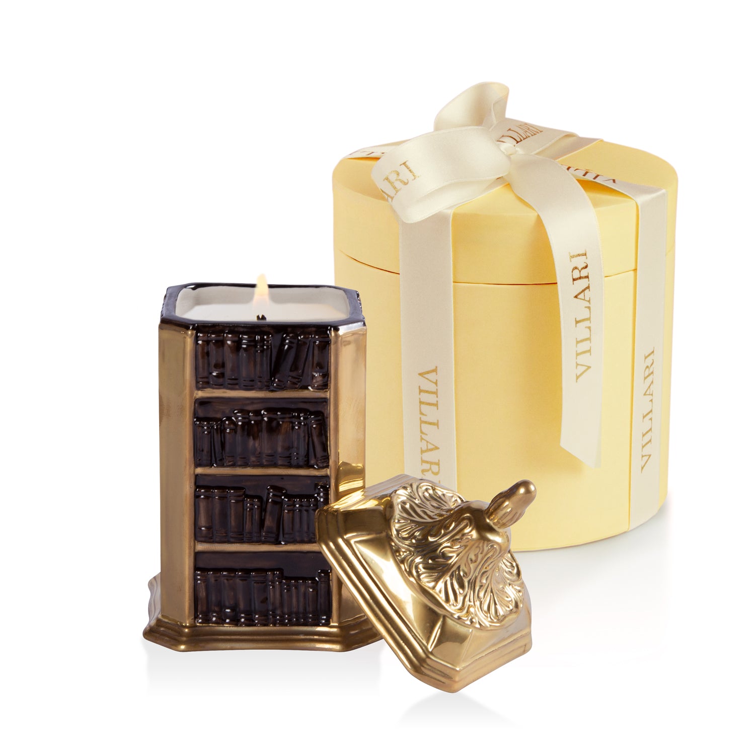 Library Scented Candle - Brown & Gold