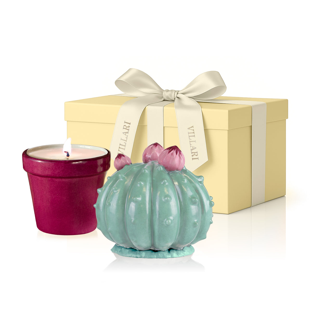Frailea Cactus Scented Candle - Aquamarine &amp; Gold 