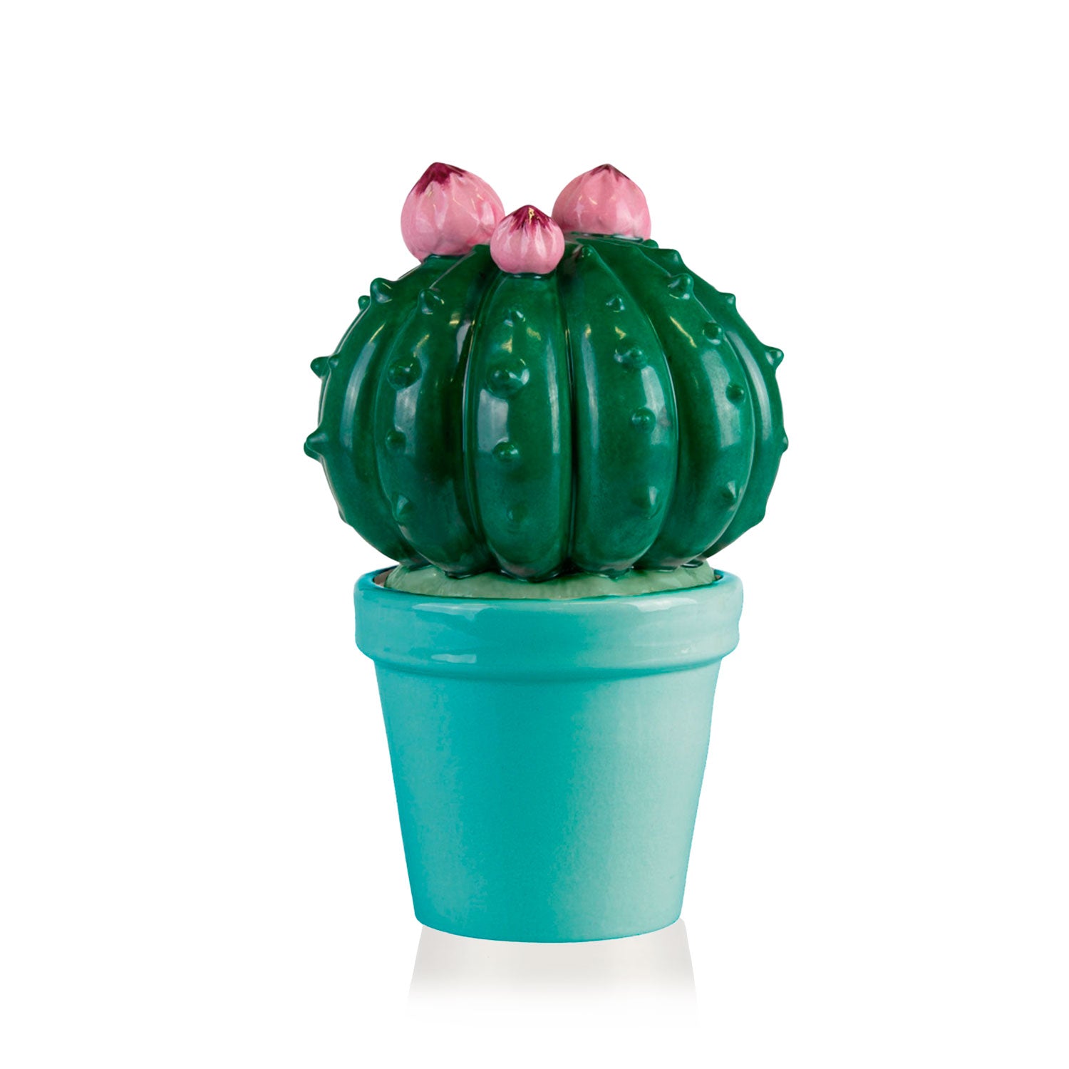 Frailea Cactus Scented Candle - Peacock Green & Aquamarine