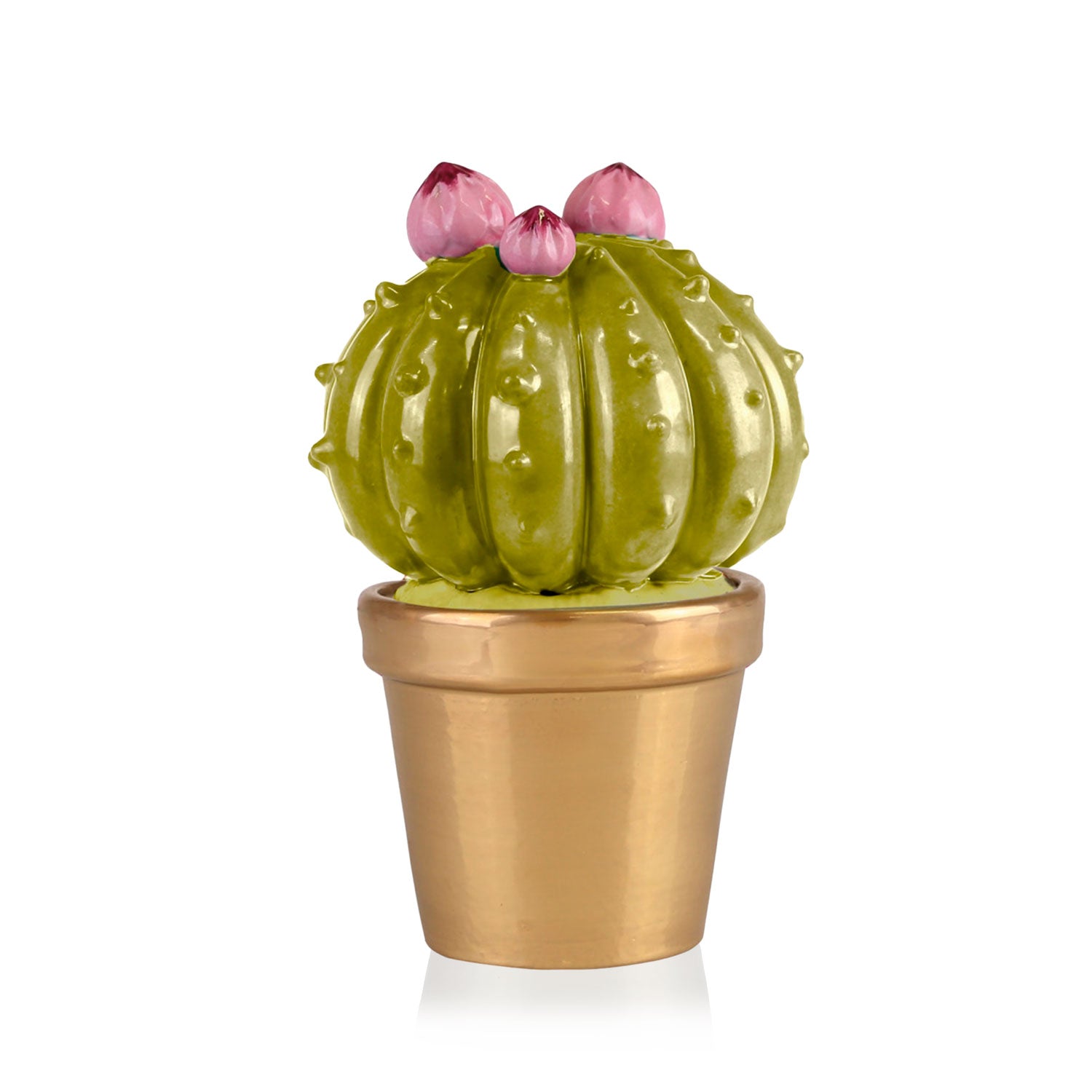 Frailea Cactus Scented Candle - Green & Gold
