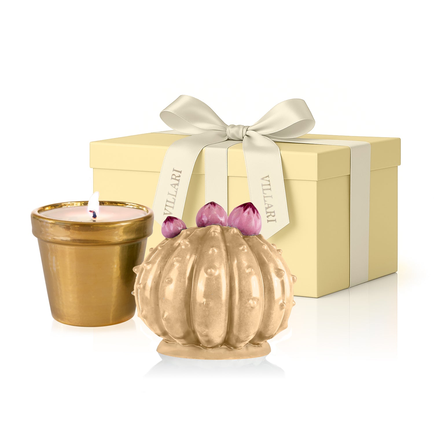 Frailea Cactus Scented Candle - Pearly Caramel & Gold