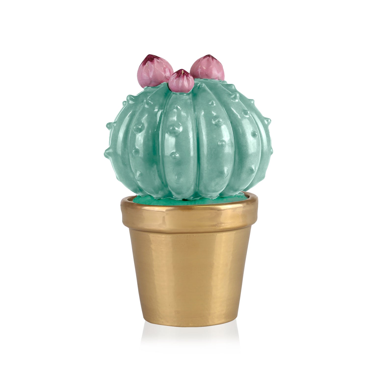 Frailea Cactus Scented Candle - Aquamarine & Gold
