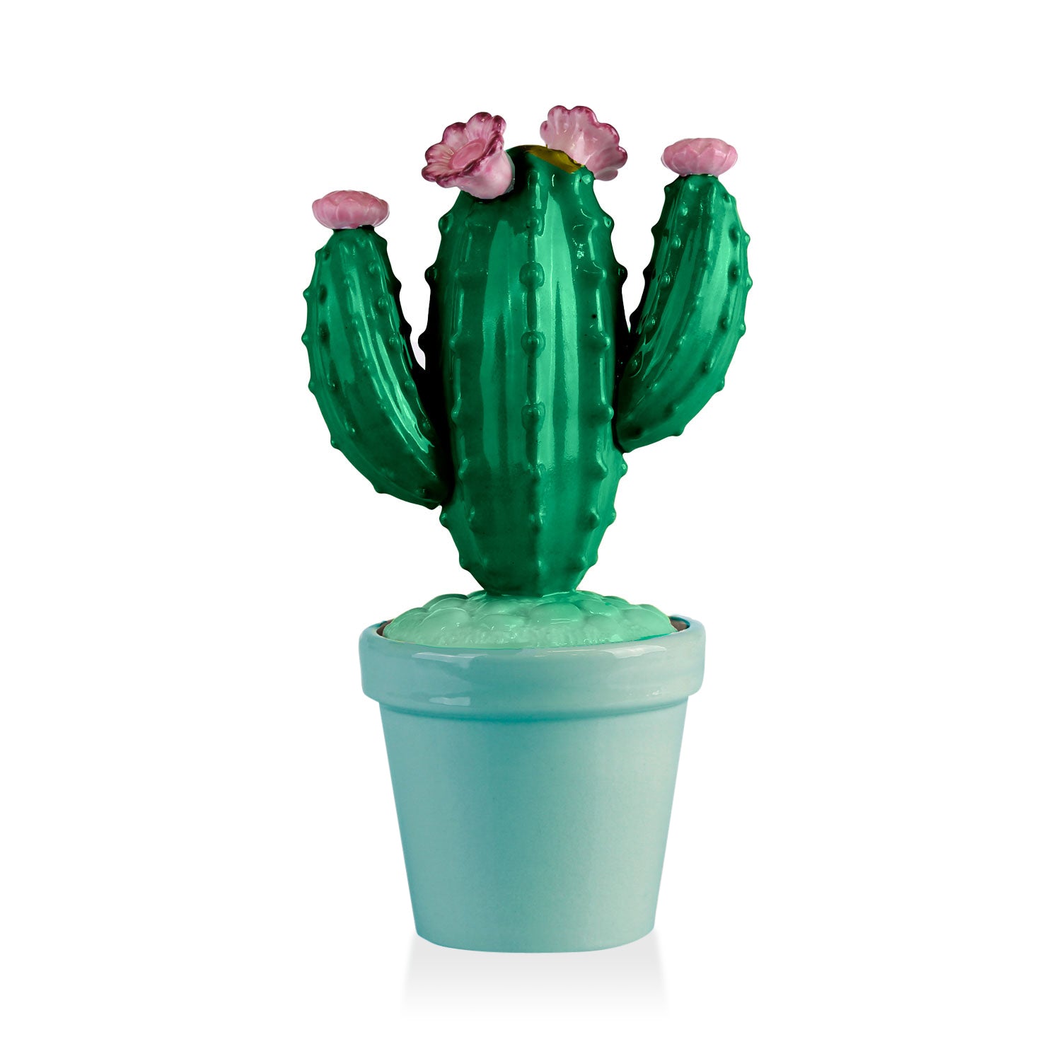 Mexican Cactus Scented Candle - Peacock Green & Aquamarine