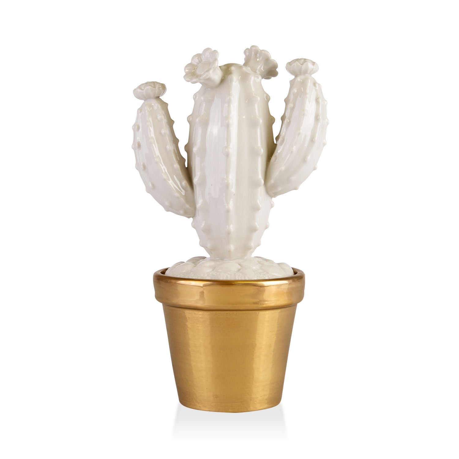 Mexican Cactus Scented Candle - White & Gold