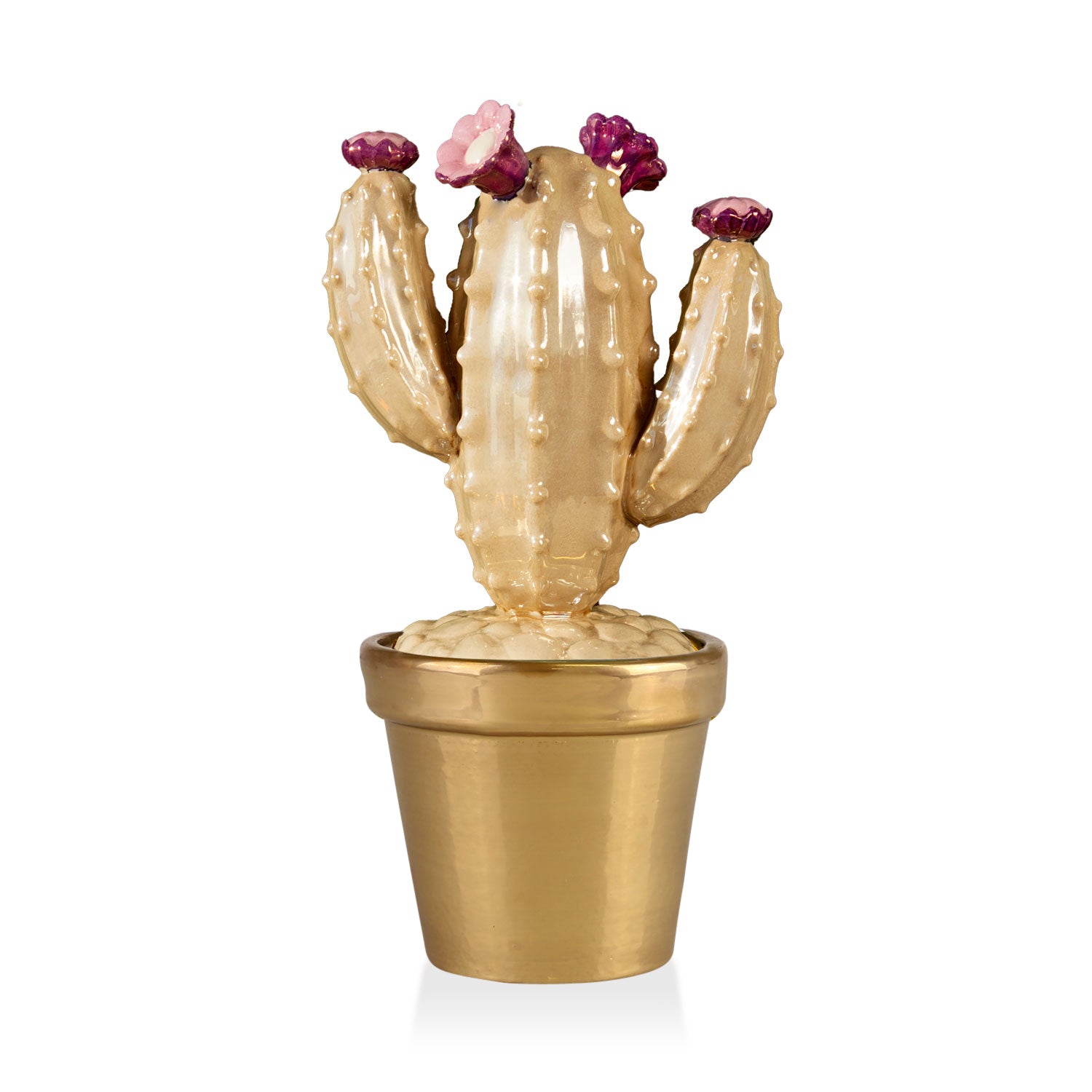 Mexican Cactus Scented Candle - Pearly Caramel & Gold
