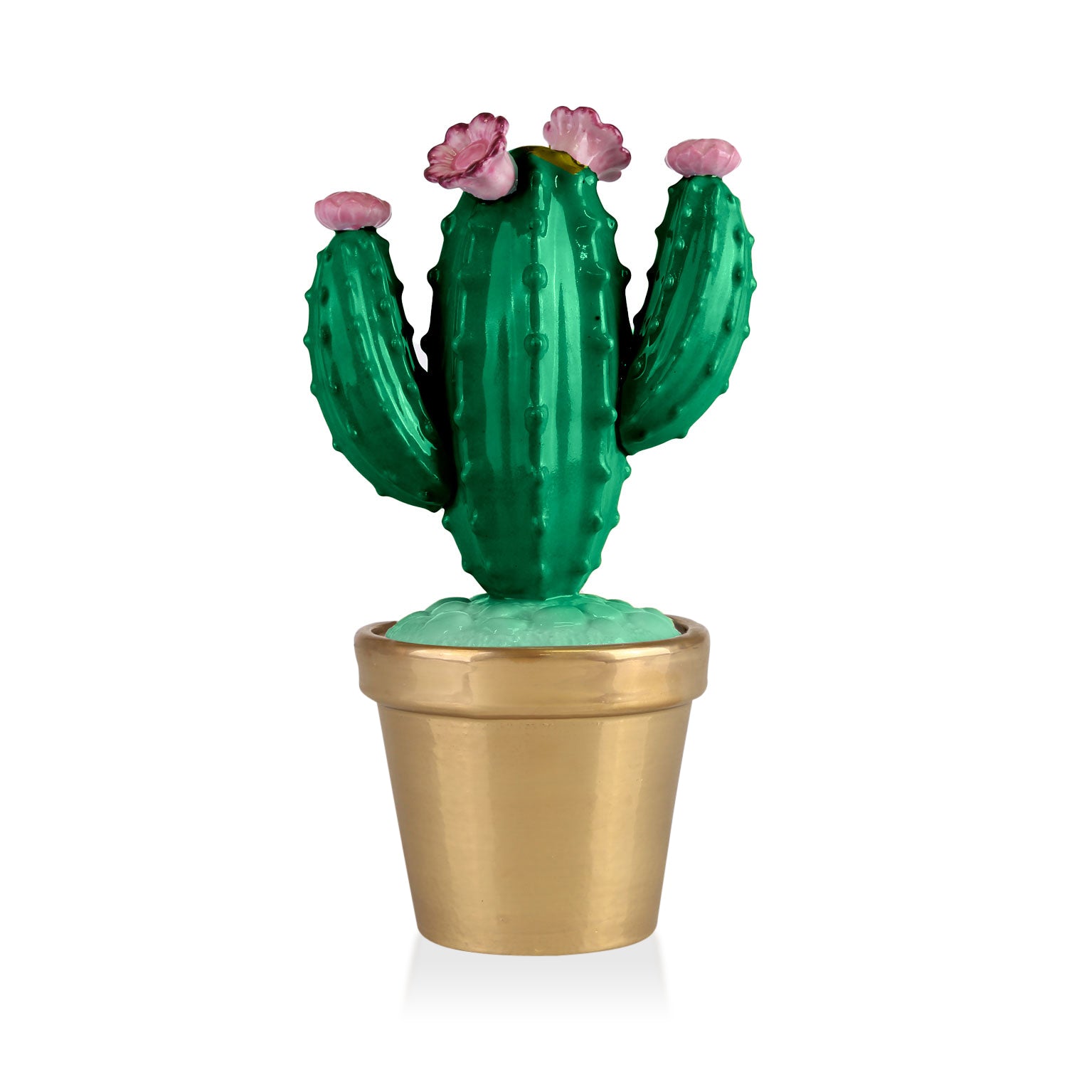 Mexican Cactus Scented Candle - Peacock Green & Gold