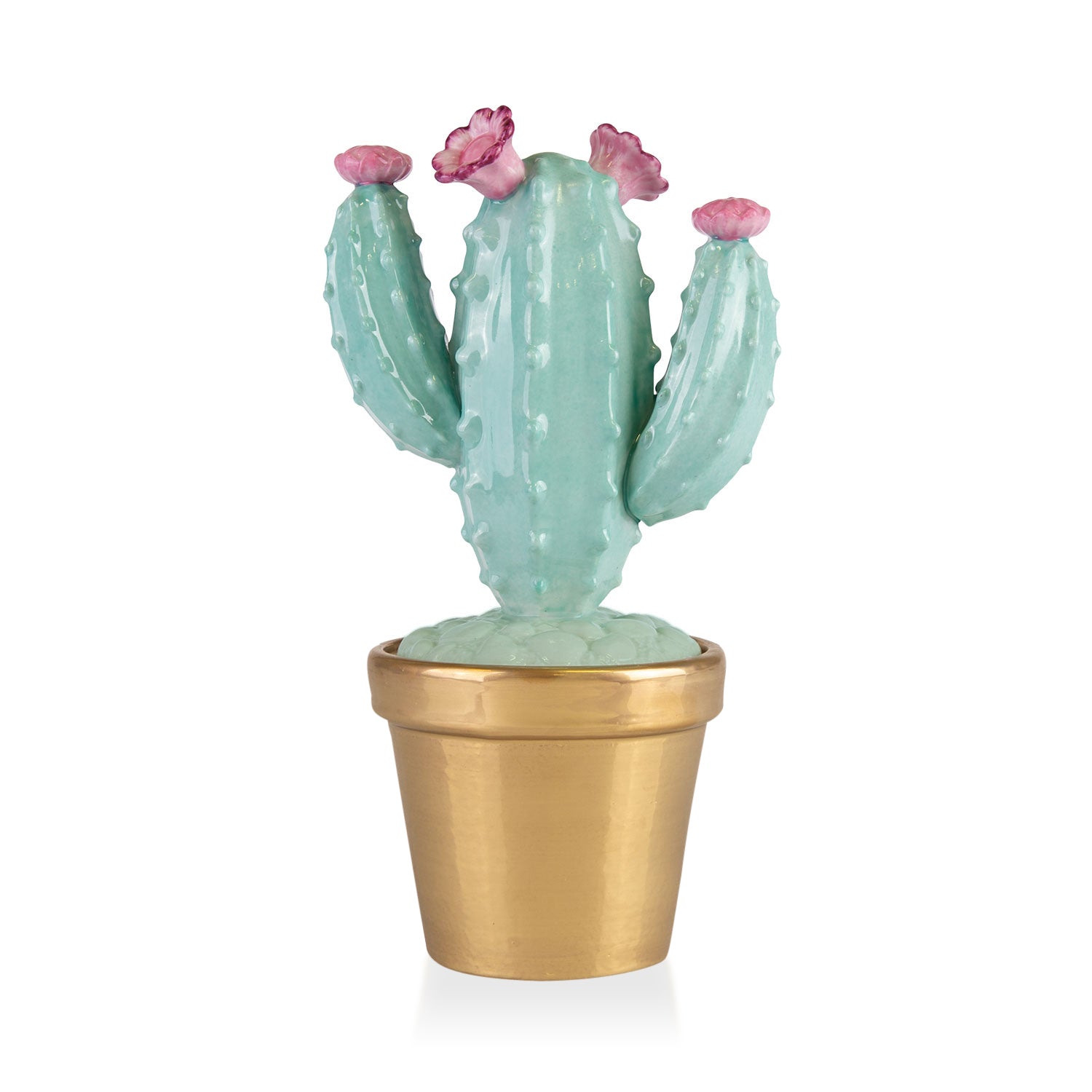 Mexican Cactus Scented Candle - Aquamarine & Gold