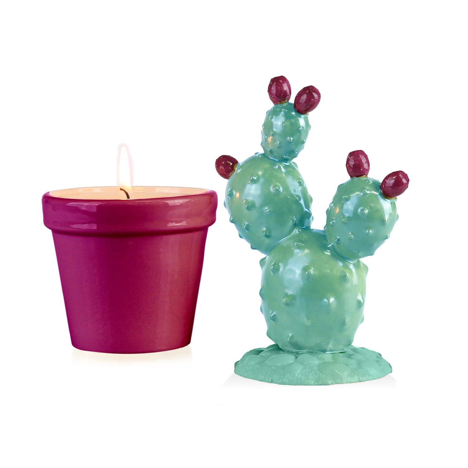 Prickly Pearl Scented Candle - Aquamarine & Fuchsia